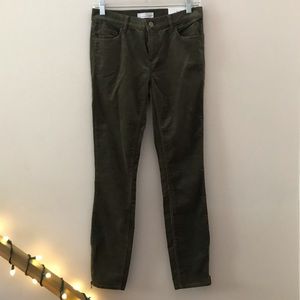 Loft Modern Skinny Olive Green Corduroy Pants